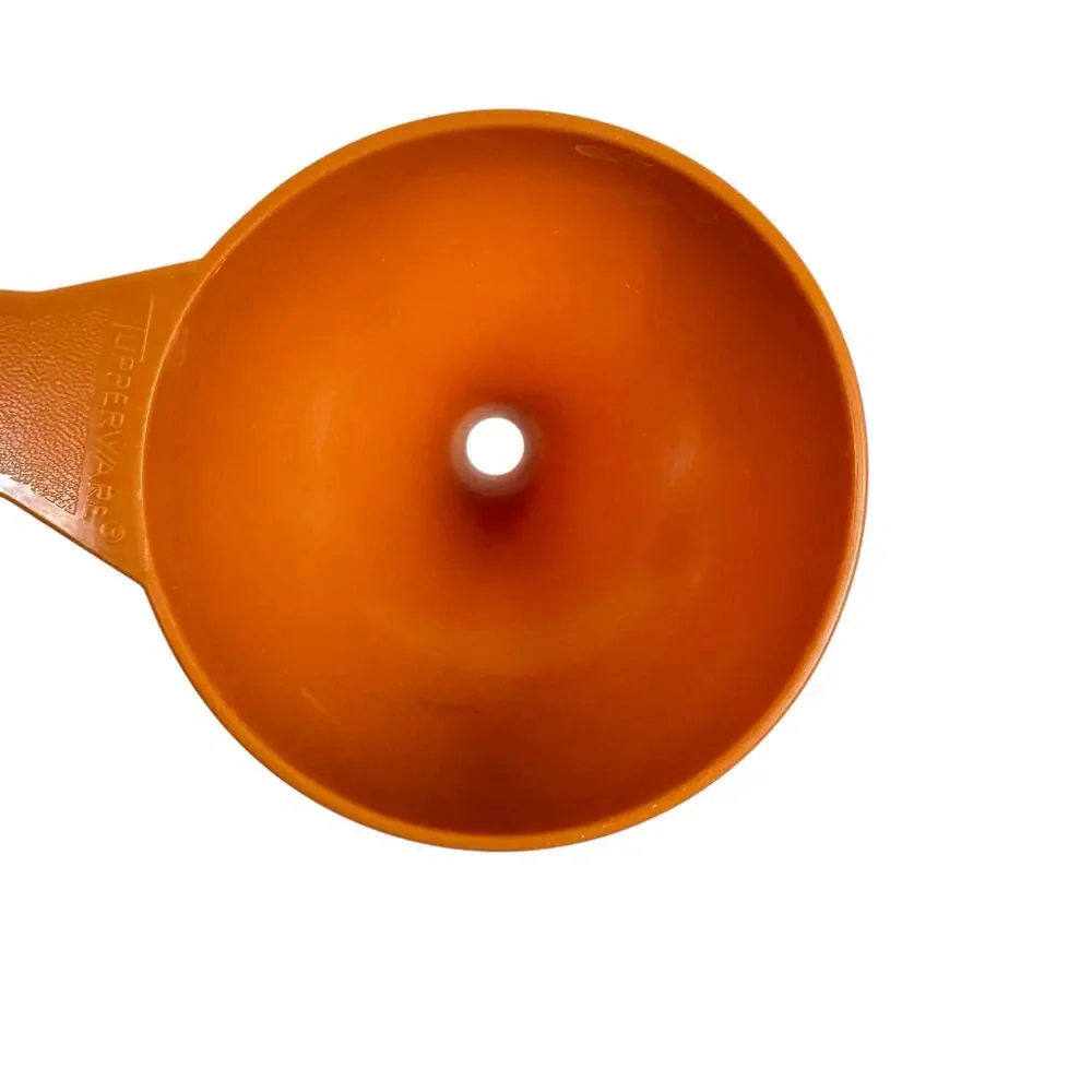 Vintage Retro Tupperware 1970s Harvest‎ Orange Plastic Handled Funnel 3.75